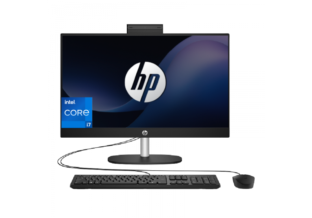 HP AIO All-in-One 27-cr0013ne PC 13Gen Intel® Core™ i7-1355U 10-Cores 8GB RAM DDR4 (Upgradable), 512 GB SSD 27" IPS FHD Display - Black