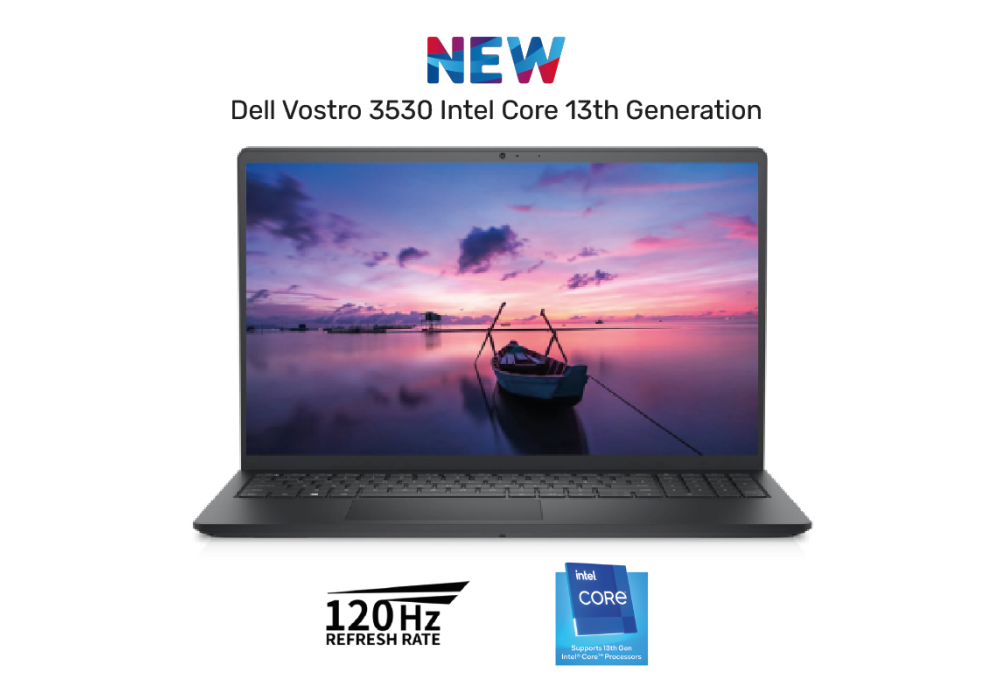 NEW Laptop Dell Vostro 3530 Intel Core i7-1355U 10 Up to 5.0GHz Processor 16GB DDR4 (Customized), 512GB SSD, 15.6" FHD 120Hz - 13th Generation / Black