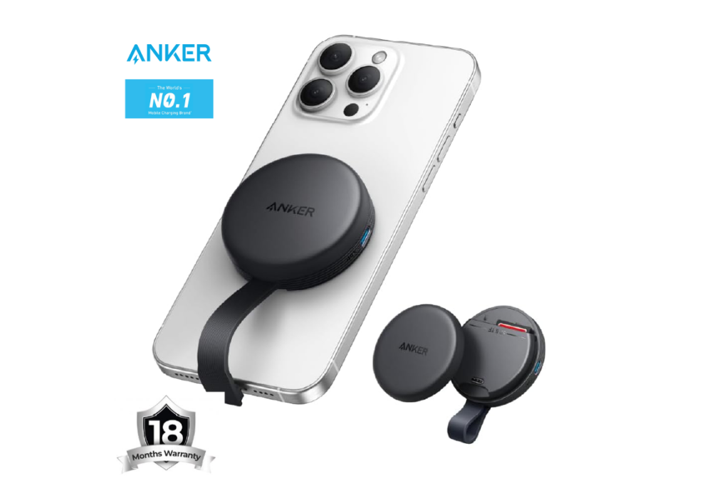Anker MagGo USB-C Adapter (3-in-1, 10Gbps, For iPhone) Provides a quick switch from capturing video outdoors to editing on a smartphone without delay Gray - 18 Month Warranty