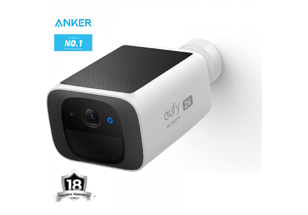 eufy Security SoloCam S220 Solar Security Camera Outdoor Wireless, Continuous Power, 2K Resolution Home Security Camera, 2.4 GHz Wi-Fi, No Monthly Fee, HomeBase S380 Compatible - 18 Month Warranty - CompuMe