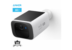 eufy Security SoloCam S220 Solar Security Camera Outdoor Wireless, Continuous Power, 2K Resolution Home Security Camera, 2.4 GHz Wi-Fi, No Monthly Fee, HomeBase S380 Compatible - 18 Month Warranty - CompuMe