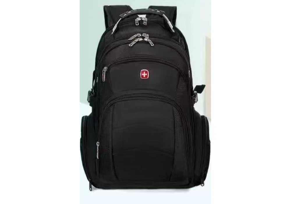 Backpack Large Capacity Expandable Backpack Multifunction USB Charging Business Bag For Laptop Up to 17.6" - Black & Green