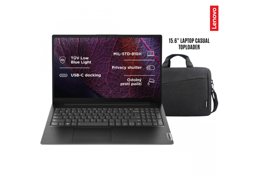 Laptop Lenovo V15 Gen 5 i | Intel Core i5-13420H 13th Gen3.4GHz High-Performance Processor, 16GB DDR5, 512GB SSD, 15.6" FHD, Ethernet (RJ-45) w/ 15.6" Laptop Casual Toploader - 2 Year Warranty