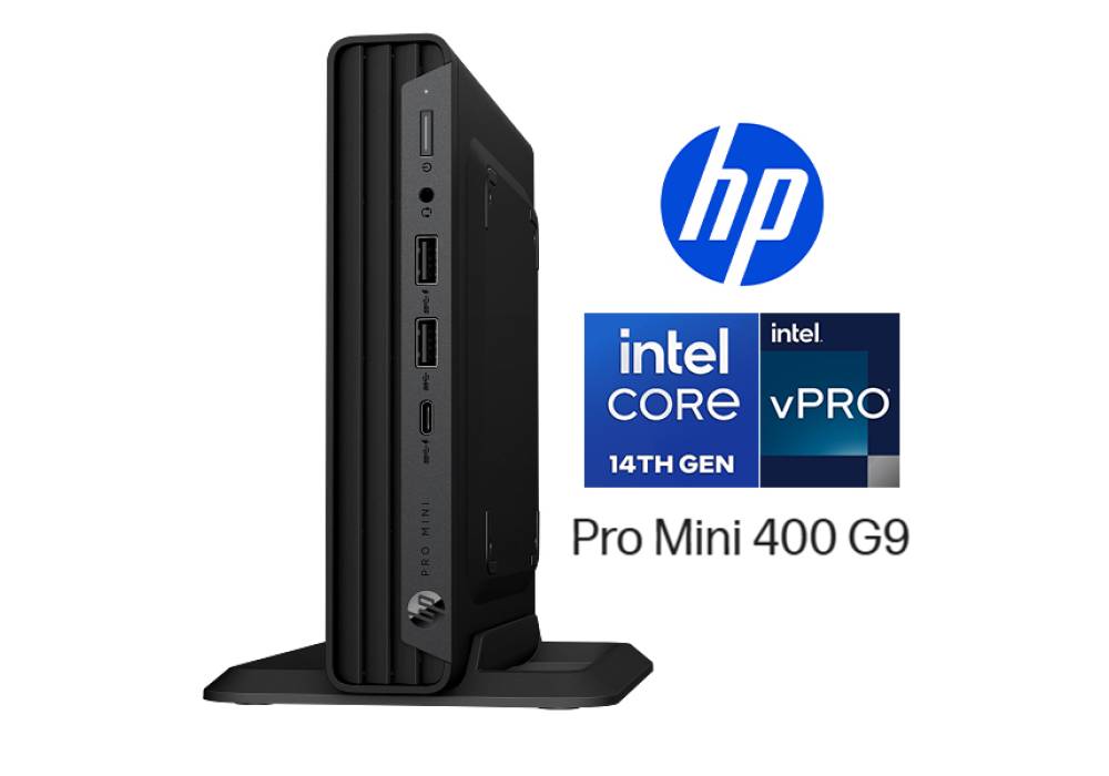 HP Pro Mini 400 G9 Desktop PC, 14th Gen Intel® Core™ i7-14700T 20 cores, 16GB DDR5 (Customized), 512GB SSD, Wi-Fi 6E, BT 5.3, Commercial-Grade Performance, Upgradable - Black
