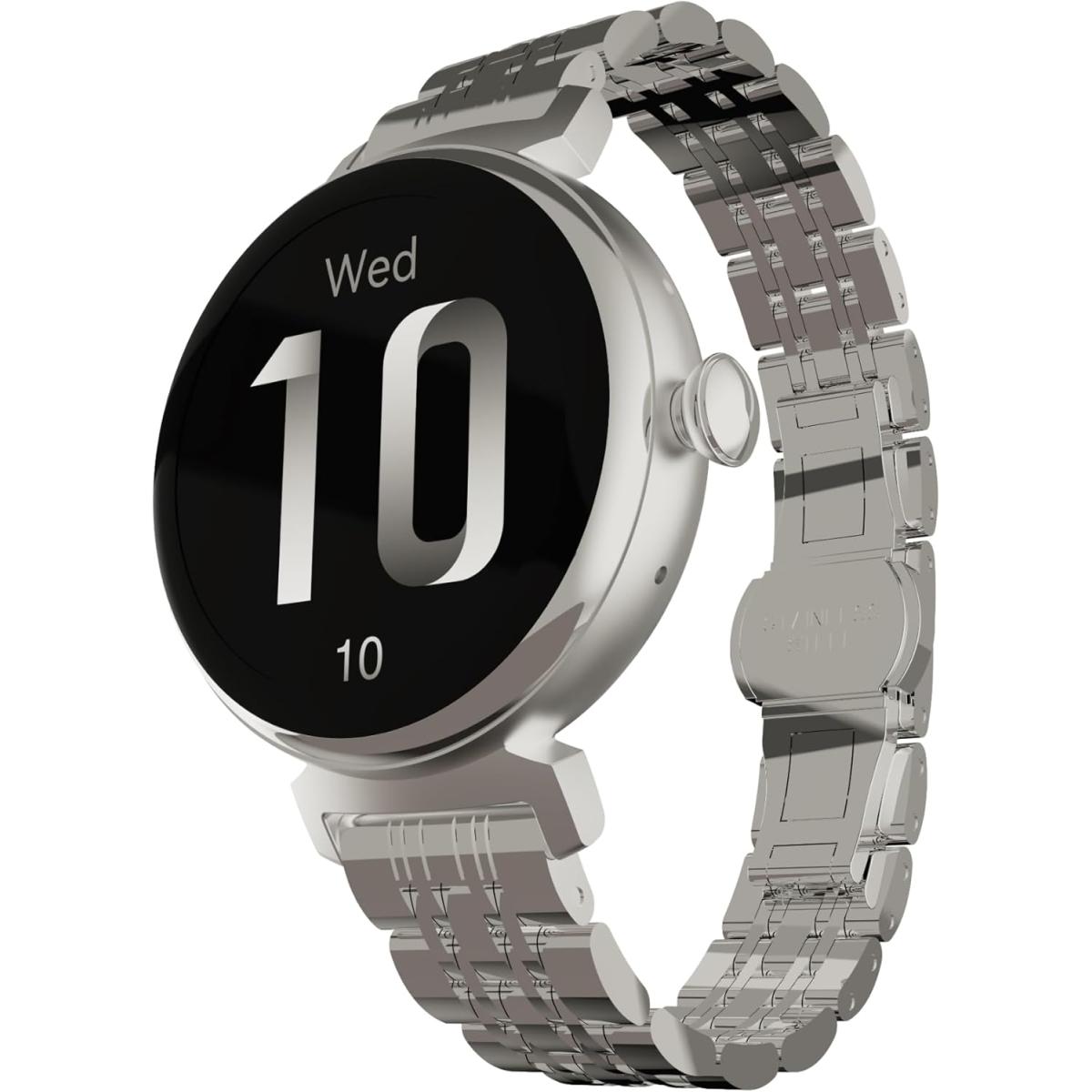 Hifuture Aura Woman Bluetooth Smart Watch, 1.04″ Amoled Display, Ip68 Waterproof, Up To 7 Days Daily Use, Heart Rate & Sleep Monitoring Silver - CompuMe