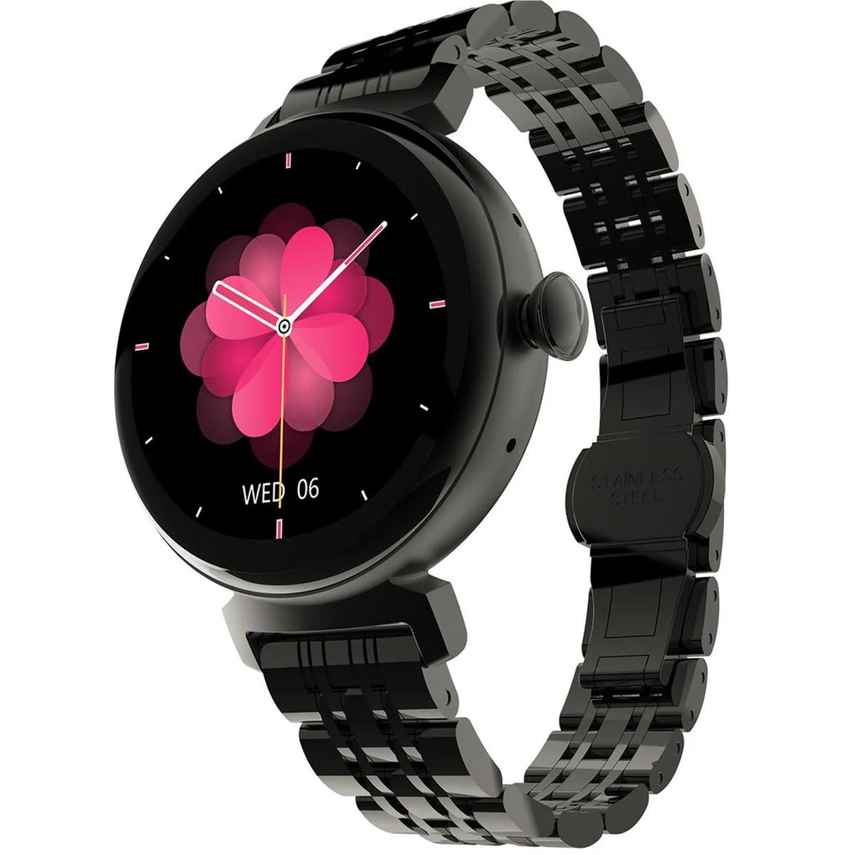 Hifuture Aura Woman Bluetooth Smart Watch, 1.04″ Amoled Display, Ip68 Waterproof, Up To 7 Days Daily Use, Heart Rate & Sleep Monitoring Black - CompuMe