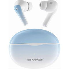 Awei T62 Enc Headphones, Bluetooth 5.3, Noise Cancelling, 4 Mic, Enc Hd Call, Deep Bass, 300mah Charging Case, 10m Transmission Distance, 5h Play Time Blue - CompuMe
