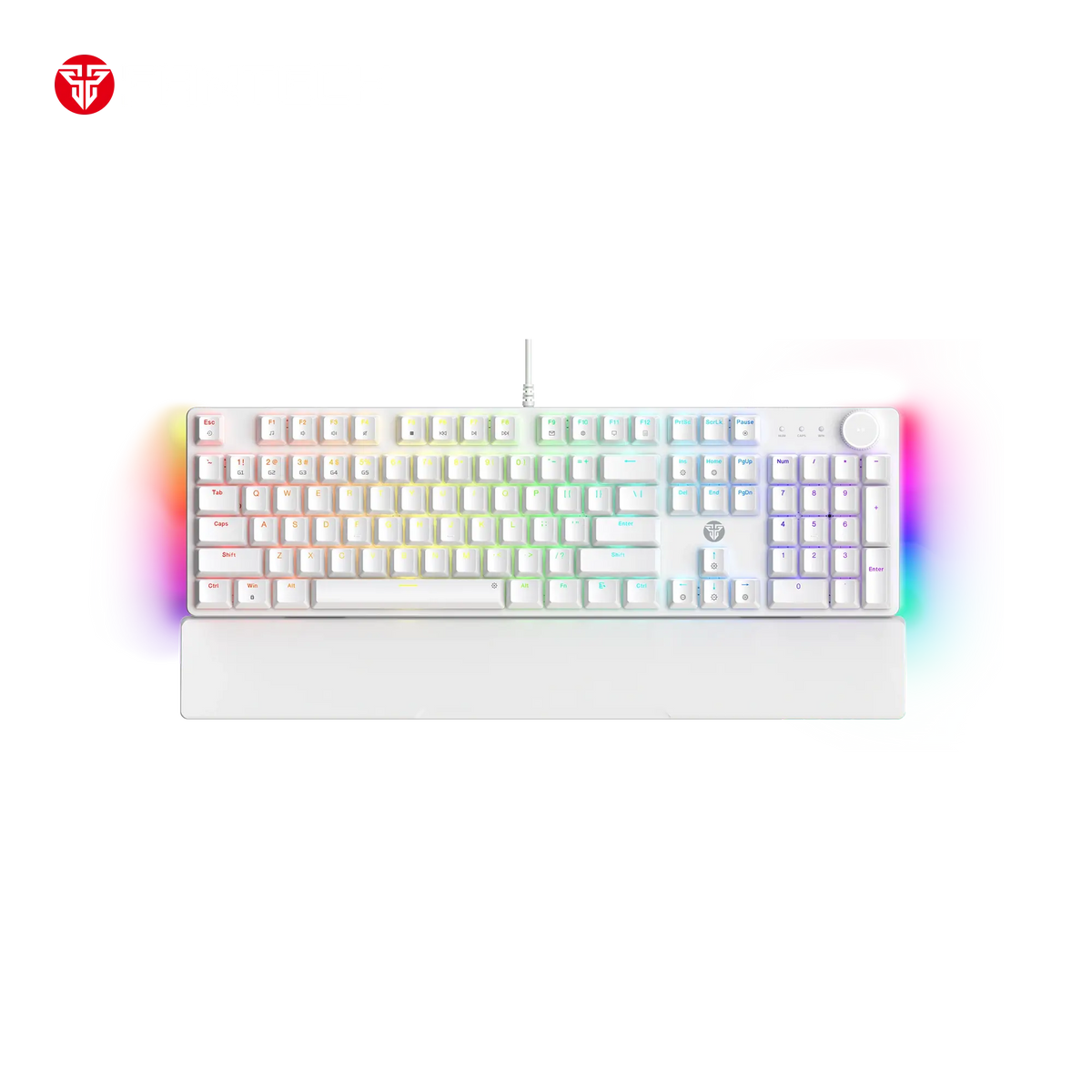 Fantech Mk894 Maxpower Ii Mechanical Gaming Keyboard White (double Shot Abs) Speed Grey Switch