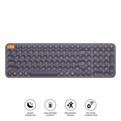 Baseus K01B Wireless Tri-Mode Keyboard – Bluetooth 5.0/3.0, 2.4GHz, US Layout, Frosted Grey (B00955504833-00)
