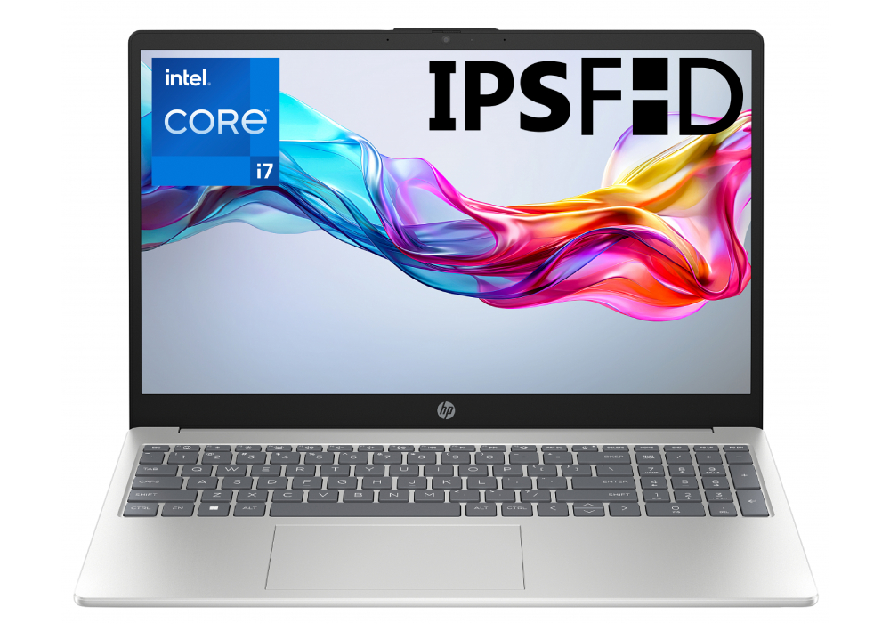 HP Laptop 15-fd0146ne 13th Gen Intel® Core™ i7-1355U 10-Cores,16 GB DDR4 (Customized), 15.6" FHD IPS Micro Edge - Natural Silver