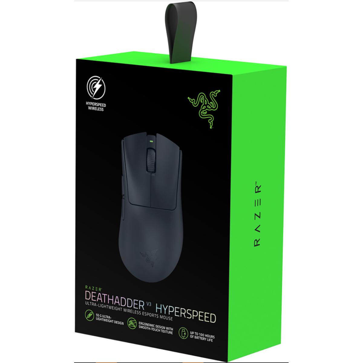 Razer Deathadder V3 Hyperspeed Wireless 55g Lightweight Advanced 26k Optical Sensor Gen 3 Optical Switches Usb C Charging Up To 100 Hr Battery Black - CompuMe