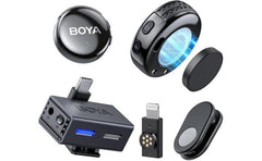 BOYA BOYALINK 3-03 Wireless Lavalier Mini Microphones for iPhone 15-16/Android/PC/Camera,AI Noise Cancellation,48kHz/24Bit Studio Sound,APP Control,984ft 30h Battery with Charging Case for Vlog Interview