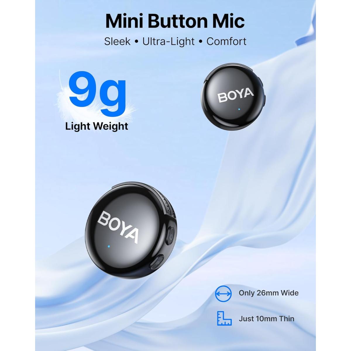 BOYA BOYALINK 3-03 Wireless Lavalier Mini Microphones for iPhone 15-16/Android/PC/Camera,AI Noise Cancellation,48kHz/24Bit Studio Sound,APP Control,984ft 30h Battery with Charging Case for Vlog Interview BOYA BOYALINK 3-03 Wireless Lavalier Mini Microphones for iPhone 15-16/Android/PC/Camera,AI Noise Cancellation,48kHz/24Bit Studio Sound,APP Control,984ft 30h Battery with Charging Case for Vlog Interview