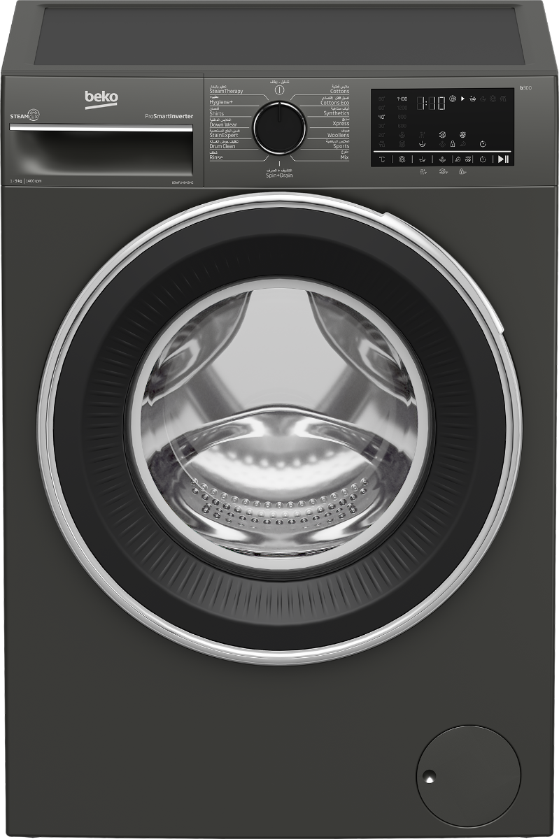 B3WFU4942ESMG Beko Washing Machine, 9 Kg, Silver, 1400 Cycles