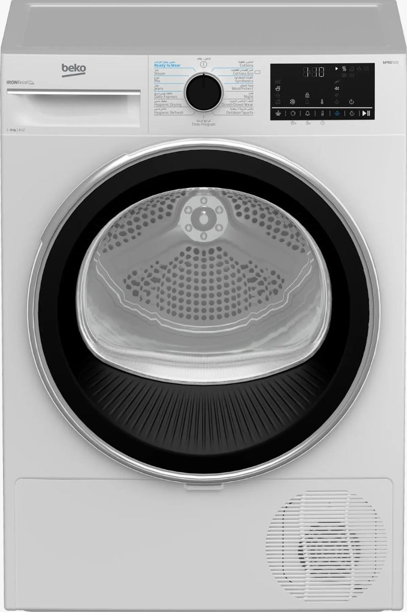 Beko Dryer 8 Kg Inverter Heat Pump IronFinish A+++ White