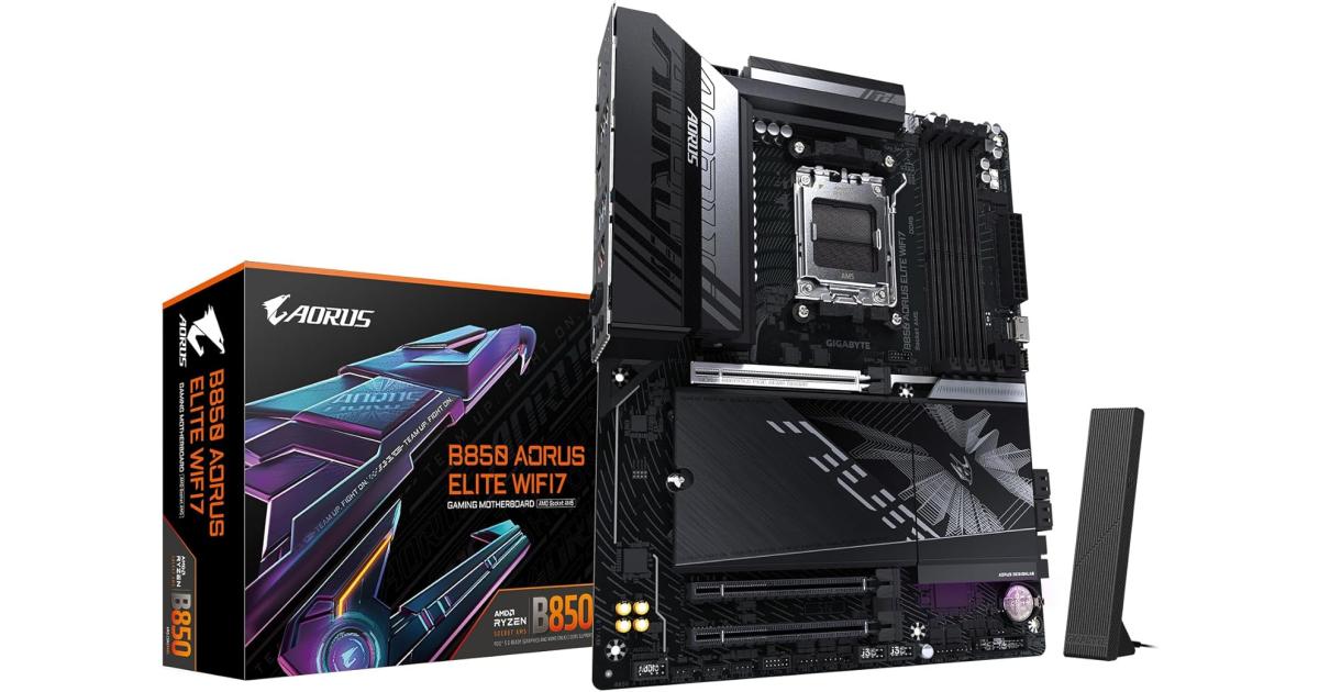 GIGABYTE B850 AORUS ELITE WIFI7 AMD RYZEN 7000 8000 9000 Series AM5/DDR5/PCIe 5.0/3xM.2 - ATX Gaming MotherBoard