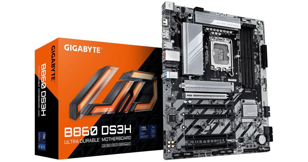 GIGABYTE B860 DS3H Intel Core Ultra (Series 2), LGA 1851/DDR5/PCIe 5.0/2xM.2 - ATX Gaming MotherBoard