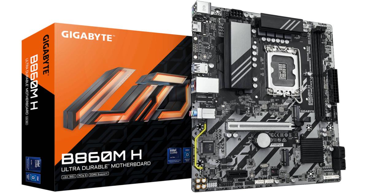 GIGABYTE B860M H Intel Core Ultra (Series 2), LGA 1851/DDR5/PCIe 5.0/2xM.2 - mATX Gaming MotherBoard