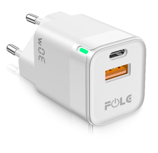 Flog Charging Adapter, 2 Output, 30Watts, White - C44