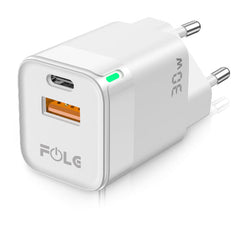 Flog Charging Adapter, 2 Output, 30Watts, White - C44