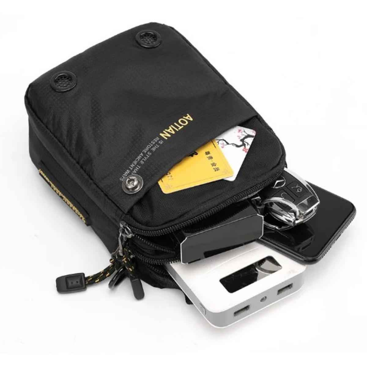 AoTian 8354 Men's Shoulder Crossbody Bag -Black AoTian 8354 Men's Shoulder Crossbody Bag -Black