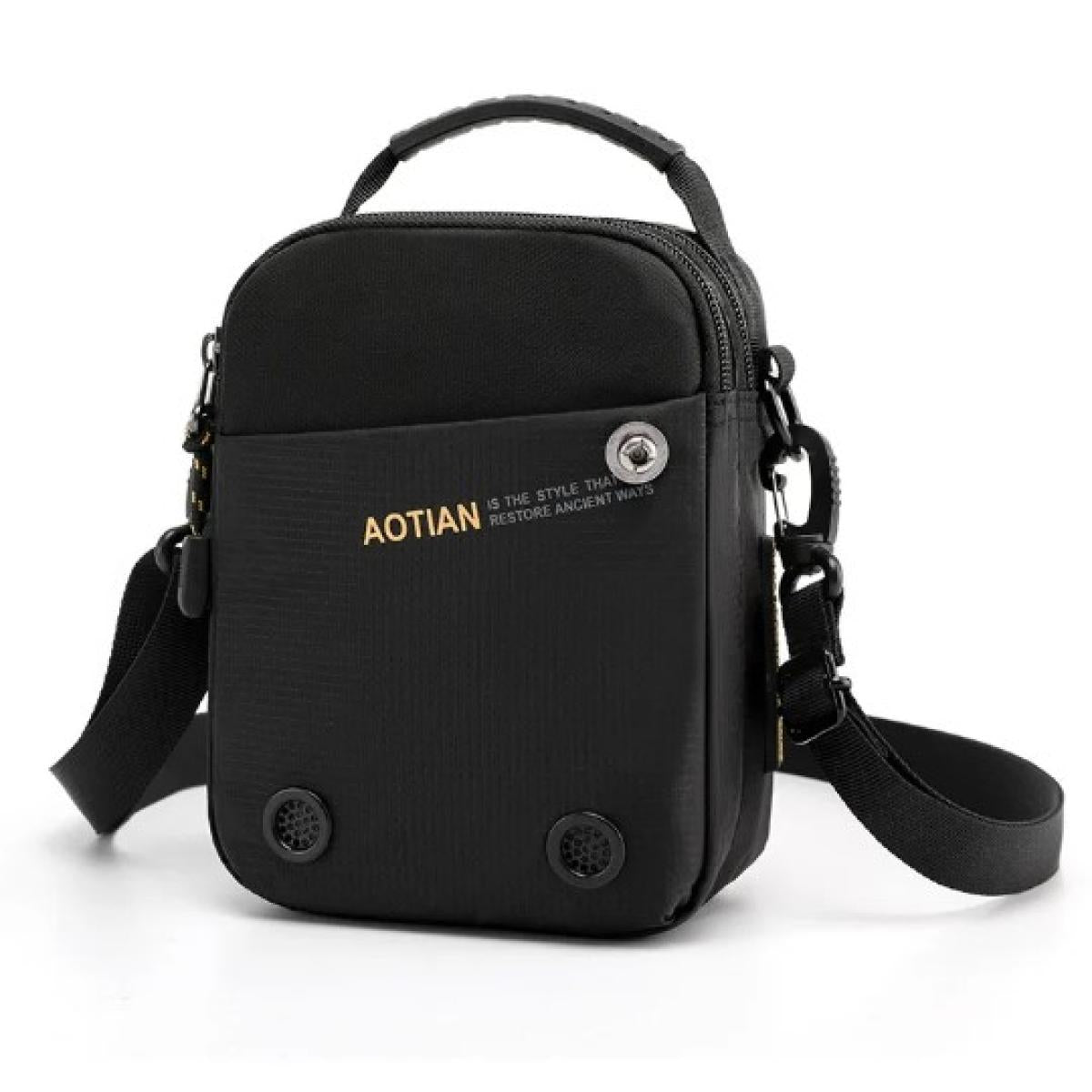 AoTian 8354 Men's Shoulder Crossbody Bag -Black AoTian 8354 Men's Shoulder Crossbody Bag -Black