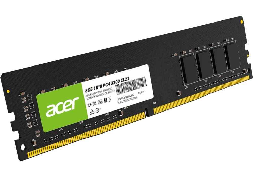 Acer DRAM DDR4 Memory UD100 U-DIMM for Desktops 3200MHz 8GB 1R8 BL.9BWWA.222
