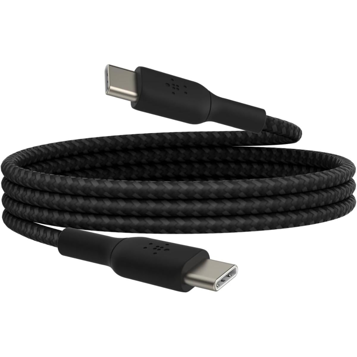 Belkin BoostCharge Braided USB-C to USB-C Cable (1M/3.3ft) for iPhone 16, iPhone 16 Pro, iPhone 16 Pro Max, Galaxy S25, S24, Note, Pixel 9 & 8, iPad Pro, Nintendo Switch 2 & More - Black