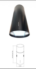 Bloomatic Round Wall-Mounted Hood 40 Cm – Black