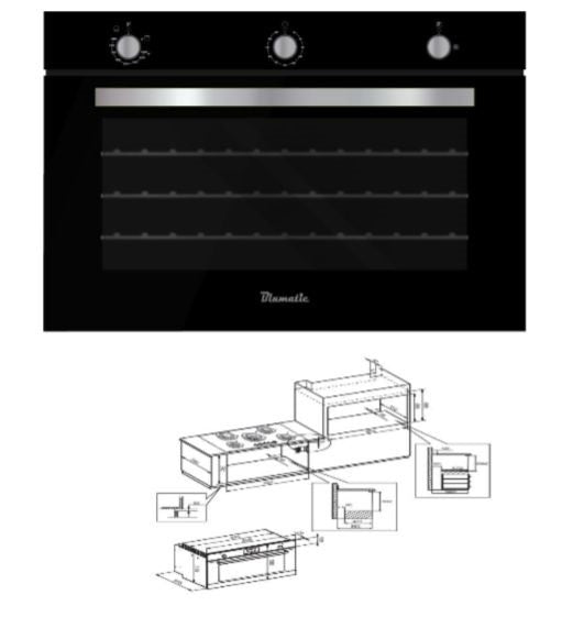DR Bloomatic Built-in Oven 90 Cm – Black