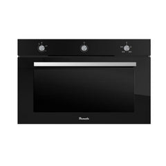 Blumatic 90cm Built In Gas Oven with Convection Fan - Black Glass