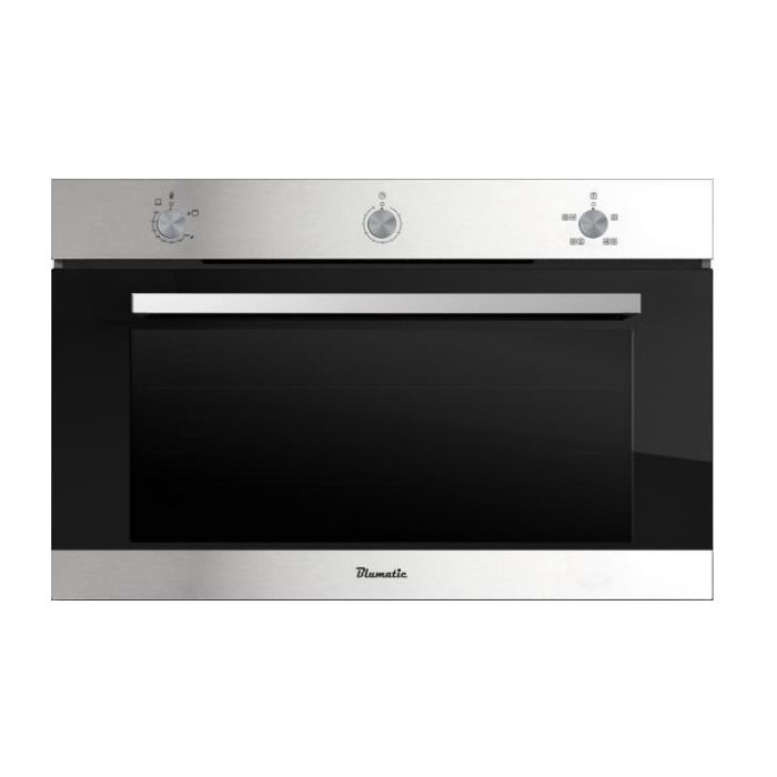 Blumatic 90cm Built In Gas Oven with Convection Fan - Stainless Steel 120 Litres