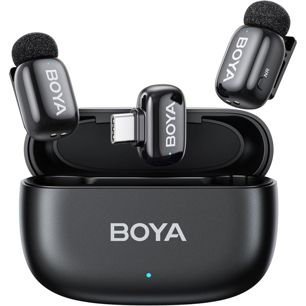 Boya Mini 14 Wireless Lavalier Microphone For Android/tablets/pc With Usb C Plug,noise Reduion,30h Battery Life With Charging Case,ai Voice Changer,lapel Microphone Wireless For Video Recording Podcast Type C