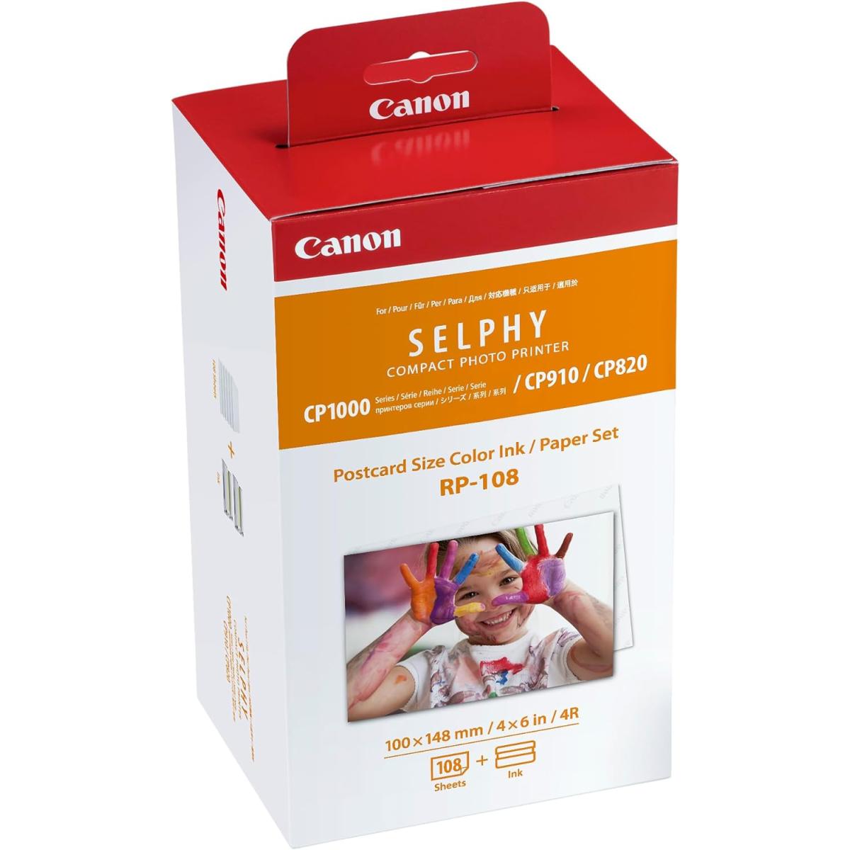 Canon Rp 108 All In One Ink Cartridge & Photo Paper Pack 100 X 148 Mm Paper Set 108 Sheets - CompuMe