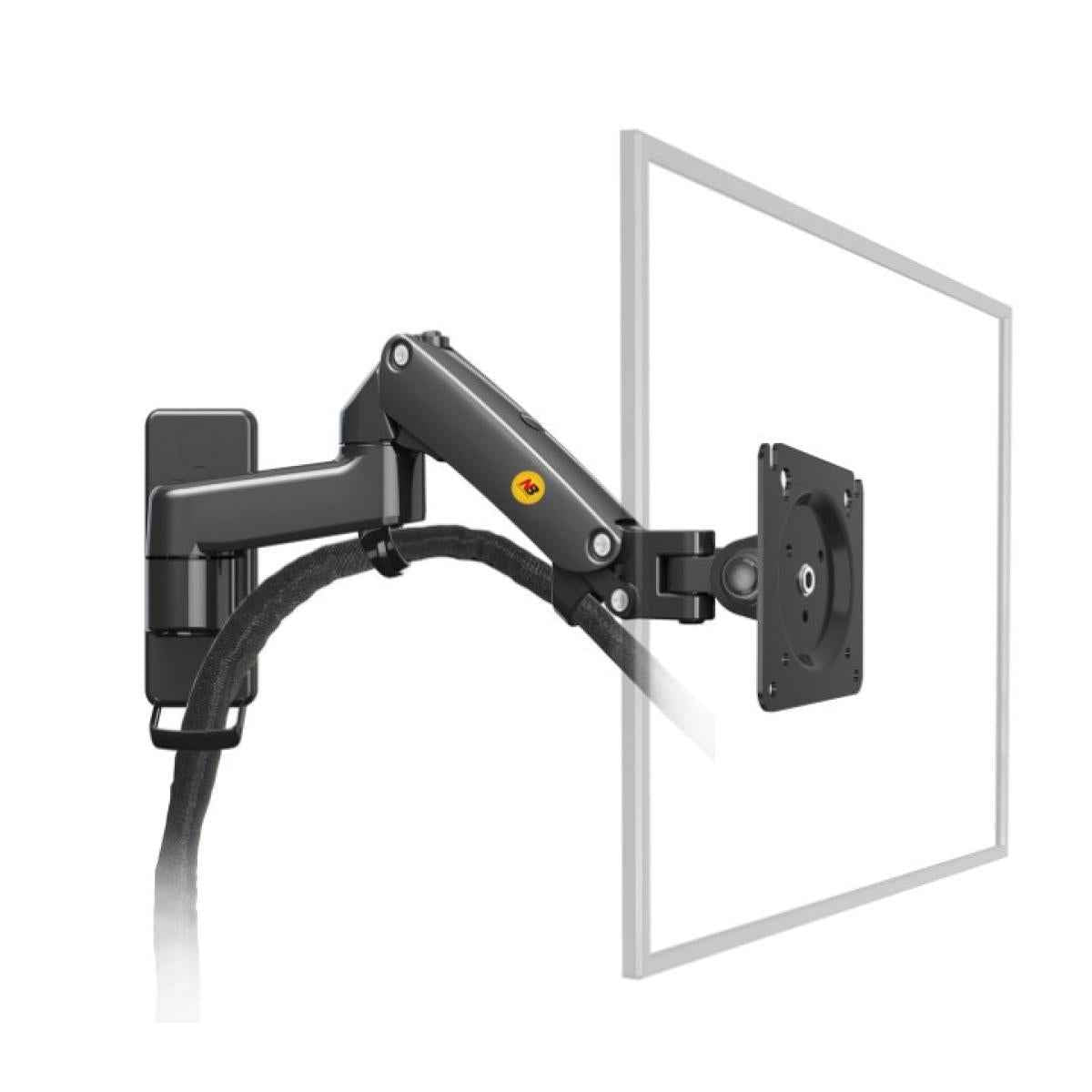 NB North Bayou F150 17"-35" Gas Spring Full Motion Wall Monitor Mount Single Arm 3-12KG