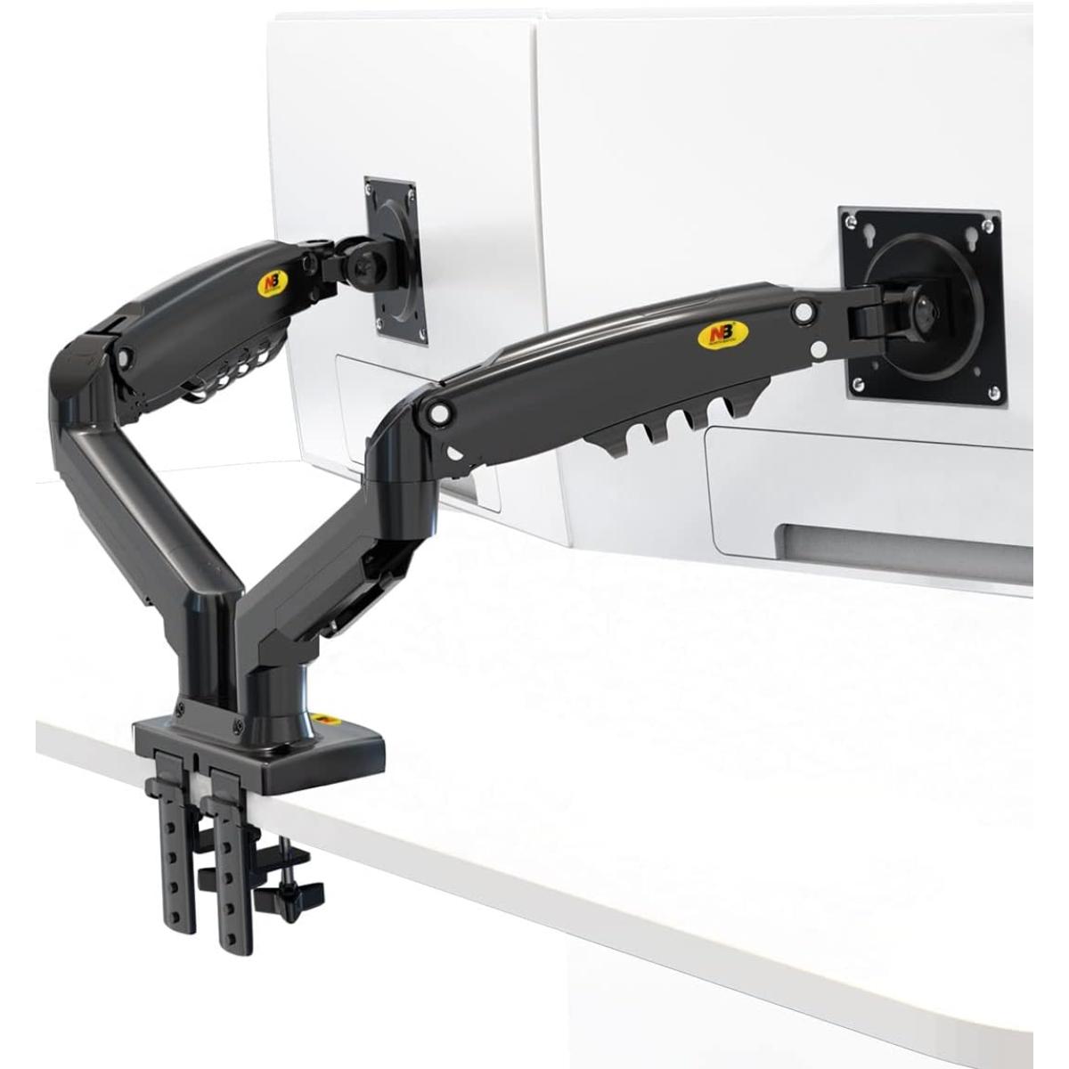 NB North Bayou F160 17"- 27" Adjustable Dual Monitor Mount Gas Spring Desk Arm 2-9kg