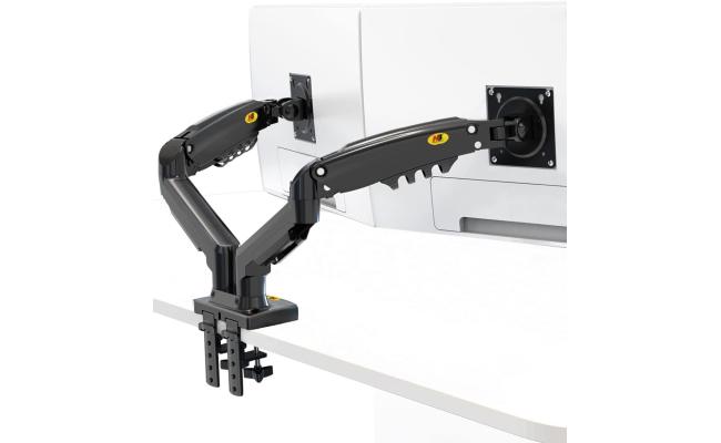 NB North Bayou F160 17"- 27" Adjustable Dual Monitor Mount Gas Spring Desk Arm 2-9kg