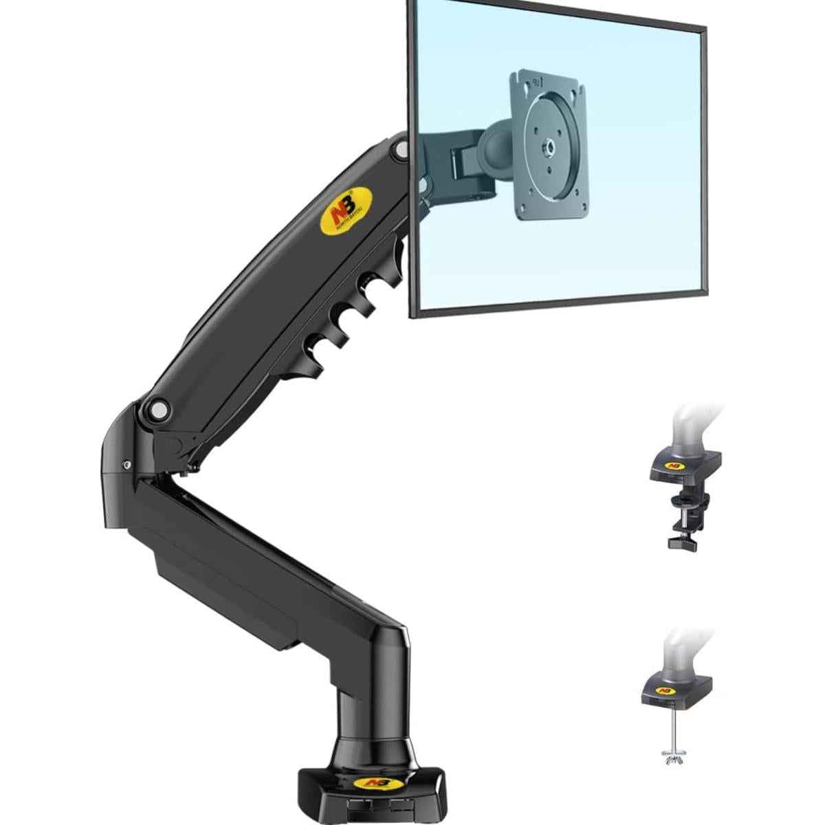 North Bayou NB North Bayou F80 17" to 30" Adjustable Single Mount Gas Spring Desk Arm Monitor