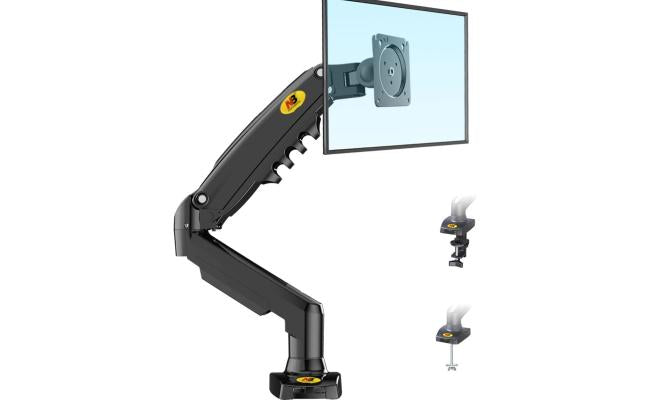 Nb North Bayou F80 17" to 30" Adjustable Single Mount Gas Spring Desk Arm Monitor