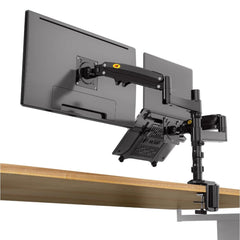 NB North Bayou H180-FP 10"-17" Laptop/Tablet 17"27" Monitors Ergonomic Gas-Spring Multifunctional Dual Bracket Desk Mount