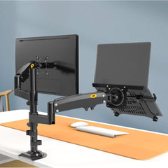 NB North Bayou H180-FP 10"-17" Laptop/Tablet 17"27" Monitors Ergonomic Gas-Spring Multifunctional Dual Bracket Desk Mount