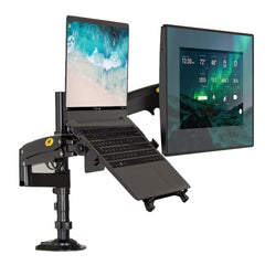 NB North Bayou H180-FP 10"-17" Laptop/Tablet 17"27" Monitors Ergonomic Gas-Spring Multifunctional Dual Bracket Desk Mount
