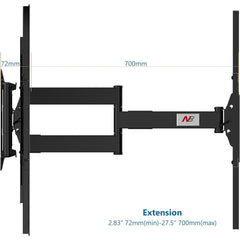 NB North Bayou SP5 Full Motion 75" to 110" Heavy Duty TV Wall Mount for Large OLED, LCD, 4K TV with Cable Management