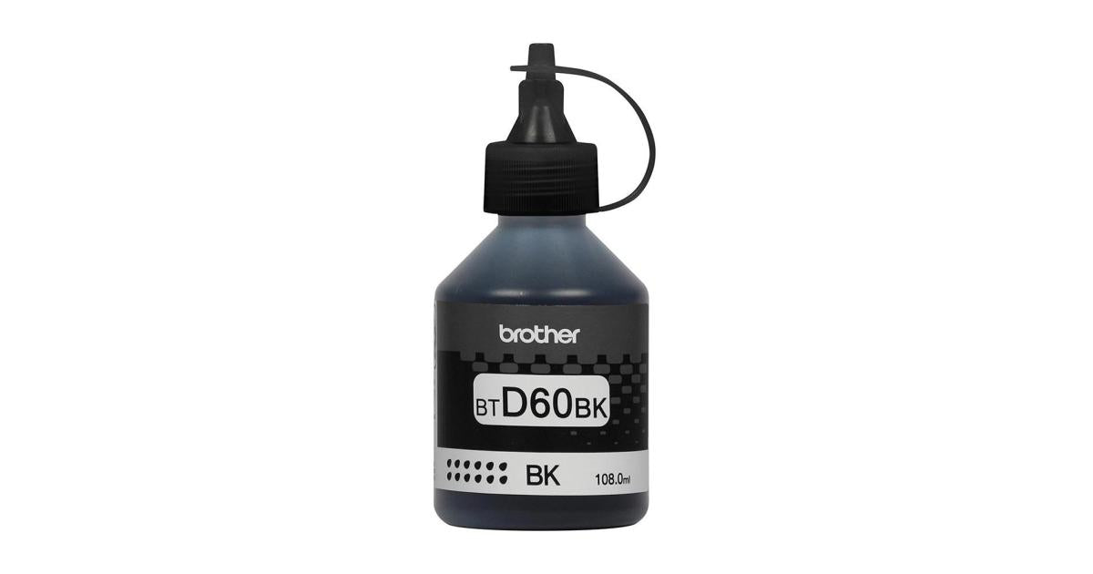 Brother BT-D60BK Ink Bottle, 108ml (Black) (Original)