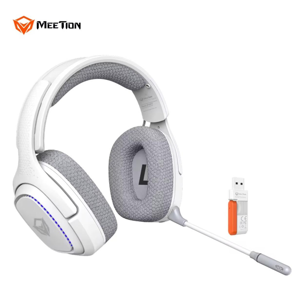 Meetion BTH012 Three-Mode 2.4G Wireless Bluetooth & Wired Gaming Headset -White
