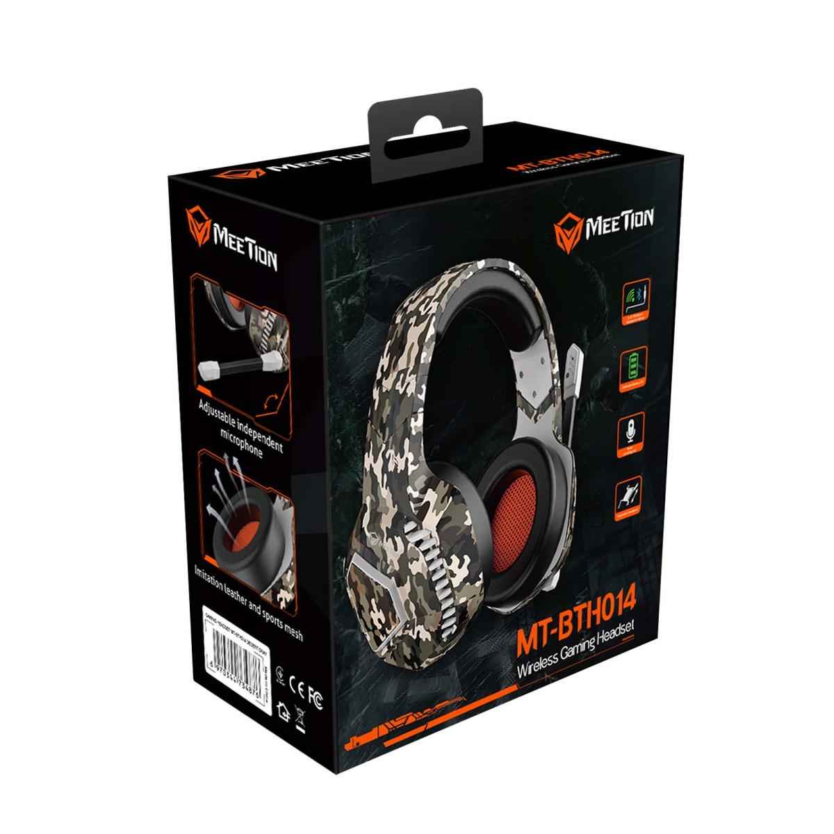 Meetion BTH014 Surround Sound 2.4G Wireless Bluetooth & Wired Gaming Headset -Yellow
