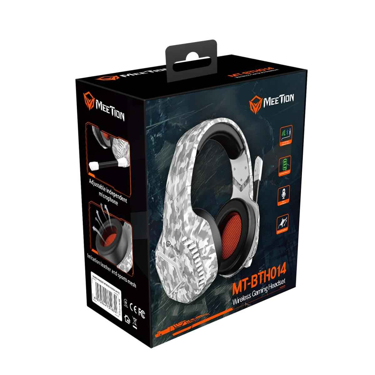 Meetion BTH014 Surround Sound 2.4G Wireless Bluetooth & Wired Gaming Headset -White