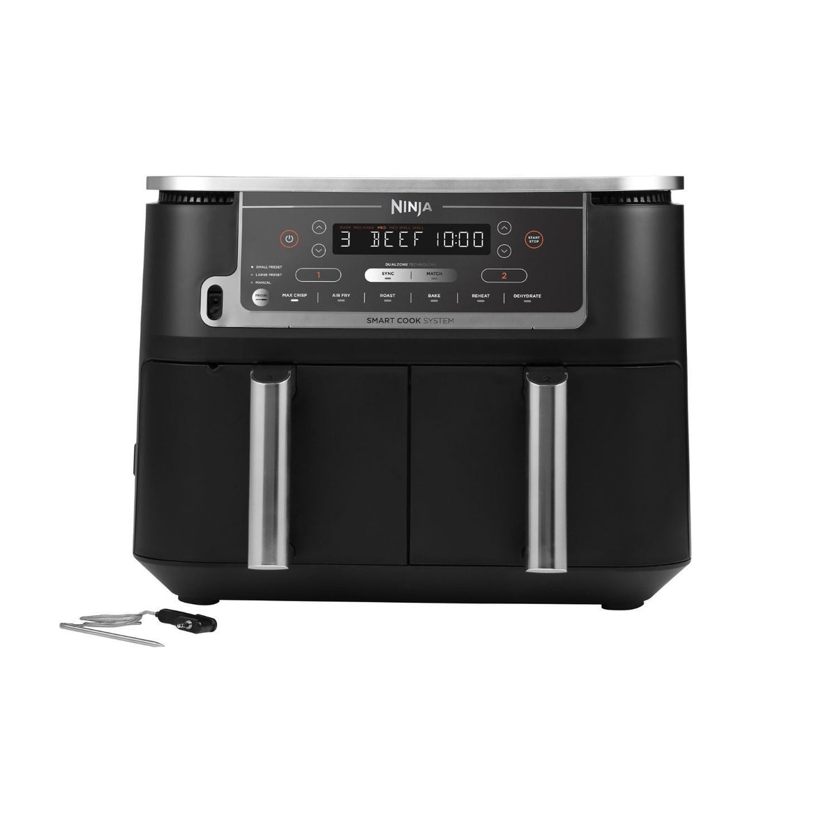 Ninja Dual Zone Air Fryer, 9.5Lit, 6Programs, Black - AF451UK