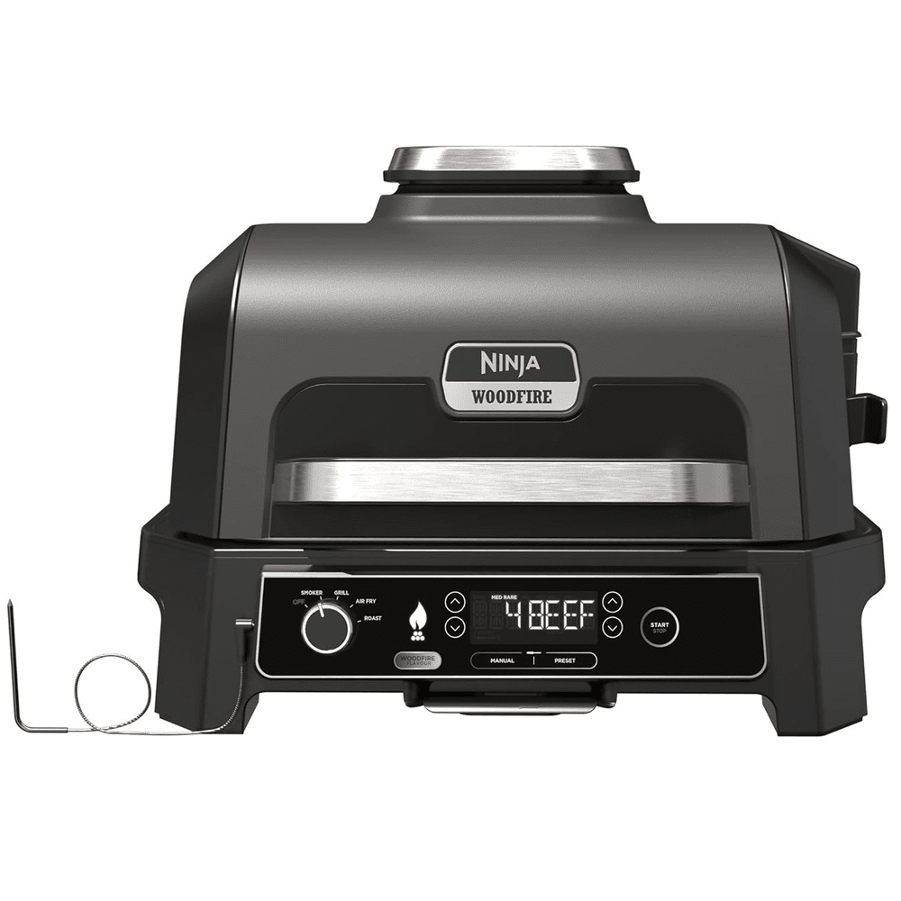 Ninja Woodfire Pro XL Electric BBQ Grill & Smoker, 1700Watts, Grey/Black - OG850UK