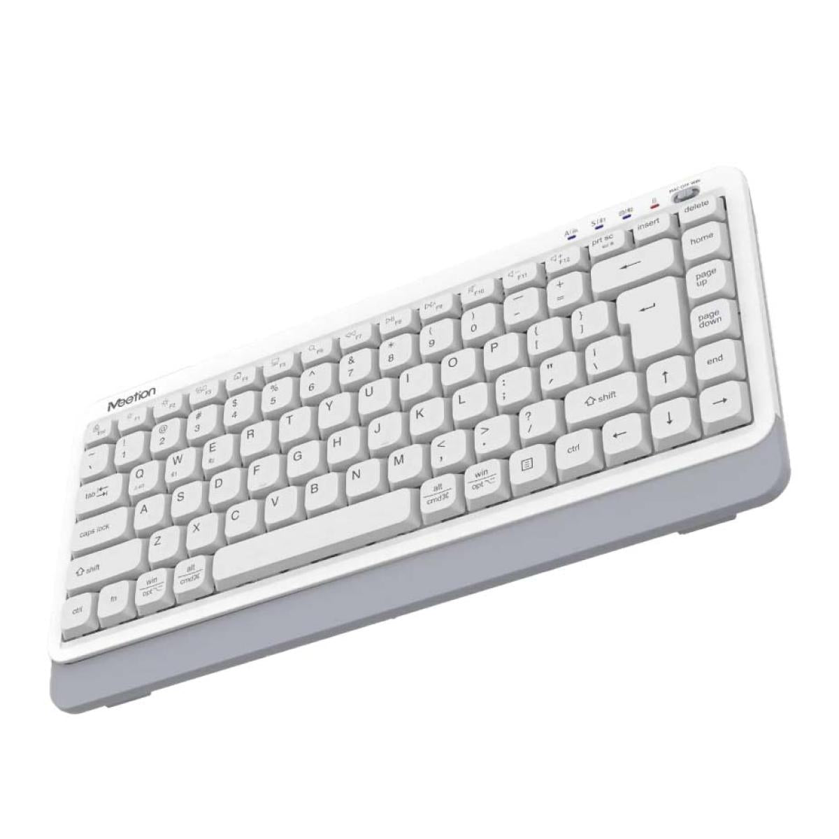 Meetion BTK500 Streamlined Dual-Mode Compact Wireless Keyboard -White